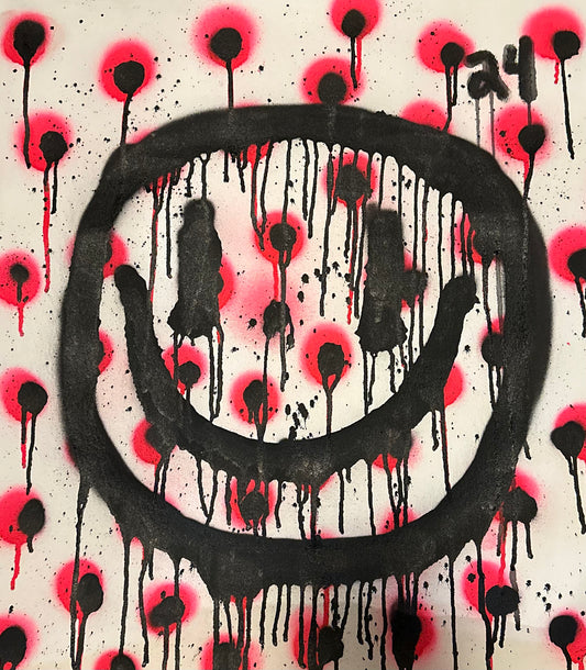 Pink polkadot drip smiley