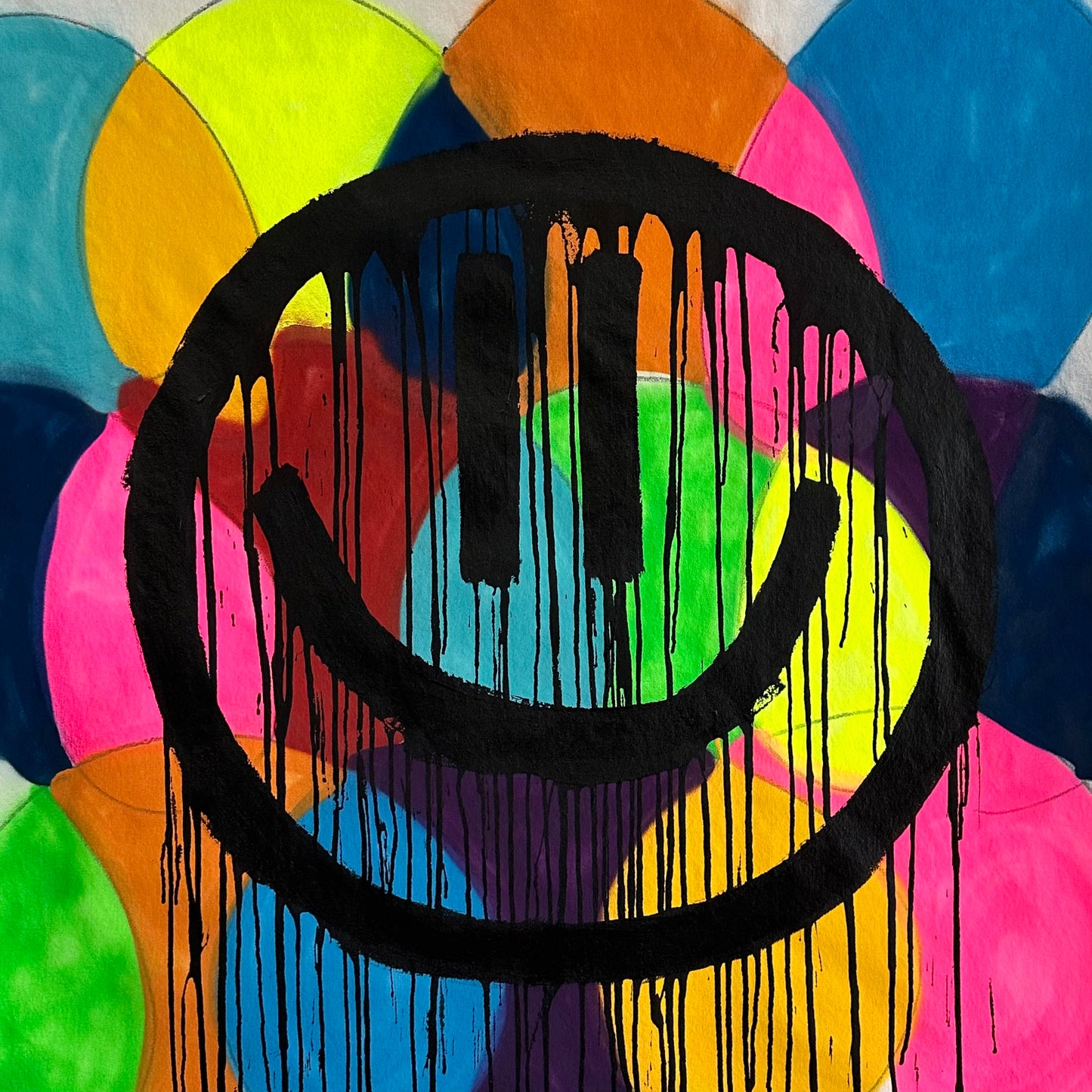 Around and around drippy smiley